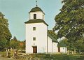 Östads kyrka. Återuppbyggd efter brand den 4 februari 1945. Odaterat. Copyright AB H. Lindenhags, Göteborg. Foto Alf Bokgren. 10002