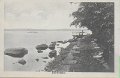 Björboholm. Postgånget 22 oktober 1914. Karin Möller Fotografiatelier, Alingsås. Ångslupen Jonas Alströmmer nedanför Strandkullen