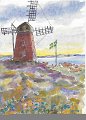 Mollösund Akvarell av Folke Jansson. Odaterat. Förlag Galleri Klockan Skövde Offset 93