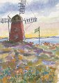Mollösund. Akvarell av Folke Jansson. Postgånget 27 september 1998