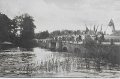 Nääs. Kursdeltagarna tåga över Slotttsbron. Postgånget 28 juni 1931