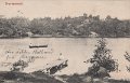 Norsesund. Postgånget 23 juli 1909. der sitter Råland på bryggan