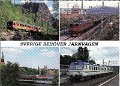 Aspedalens hallplats med lokaltag X10 nere  till hoger. Utgivet av Jarnvagsframjandet 1986. Odaterat. Ej postganget