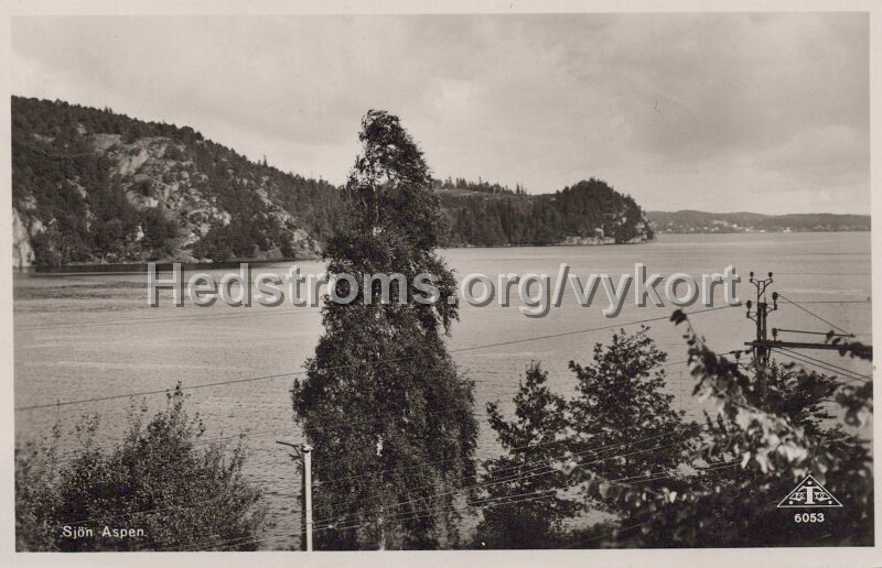 Sjon Aspen. Postganget 17 september 1948. C.A. Traff 6053.jpg - Sjön Aspen.Postgånget 17 september 1948.C.A. Träff 6053.
