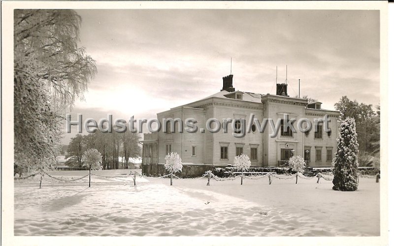 Aspenas, Lerum. Odaterat. Foto-Carlsson, Goteborg.jpg - Aspenäs, Lerum.Herrgården i vinterskrud. Odaterat.Förlag: Foto-Carlsson, Göteborg