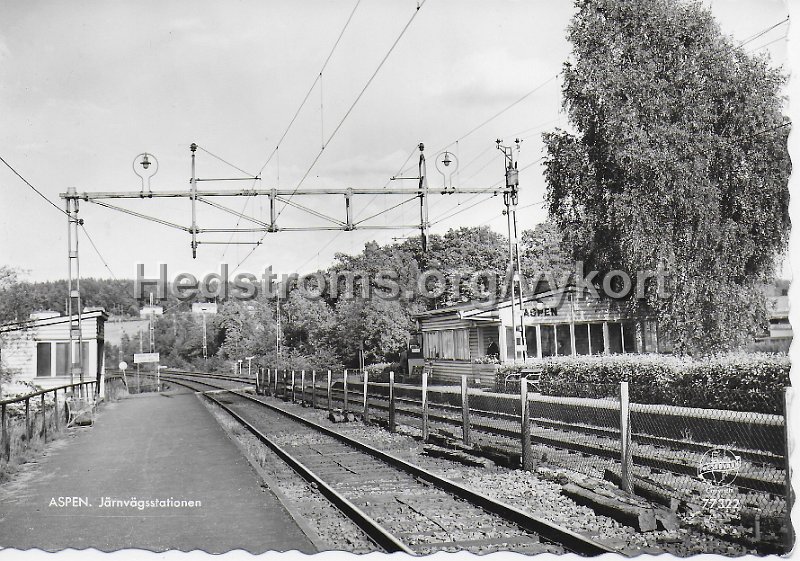 ASPEN. Jarnvagsstationen. Odaterat. Forlag Pressbyran 77327.jpeg - Aspen. Järnvägsstationen.Odaterat.Förlag Pressbyrån 77327.