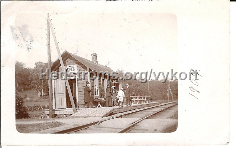 Aspens hallplats. Avsant till Milano 28 juli 1909.jpeg - Aspens hållplats.Avsänt till Milano 28 juli 1909