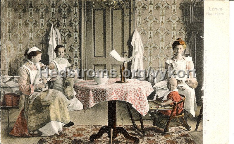 Lerum Barnavarn. Postganget 21 februari 1918. Le Moine Mannerstrom Konstforlag, , Goteborg. 281.jpg - Lerum Barnavärn.Postgånget 27 febr 1918.Förlag: Le Moine & Malmeström, Konstförlag, Göteborg, 281