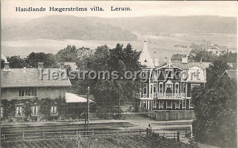 Handlande Hægerstroms villa. Postganget 23 juli 1911. Forlag Jac. Hægerstrom, Lerum.jpeg - Handlande Haegerströms villa. Lerum.Postgånget 23 jul 1911.Förlag: Jac. Hægerström, Lerum.