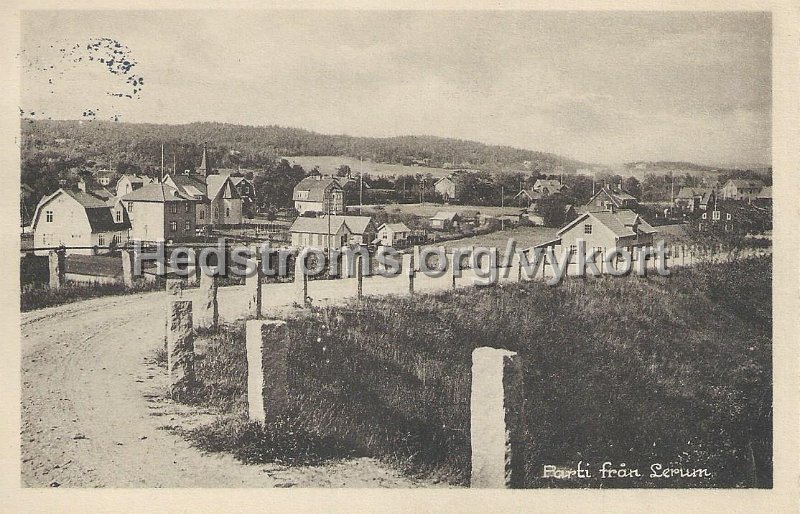 Parti fran Lerum. Postganget. Foto o. forlag C. A. Traff, Goteborg.jpeg - Parti från Lerum.Postgånget 1929. Foto o. förlag: C. A. Träff, Göteborg.Centralbron ner mot centrum.