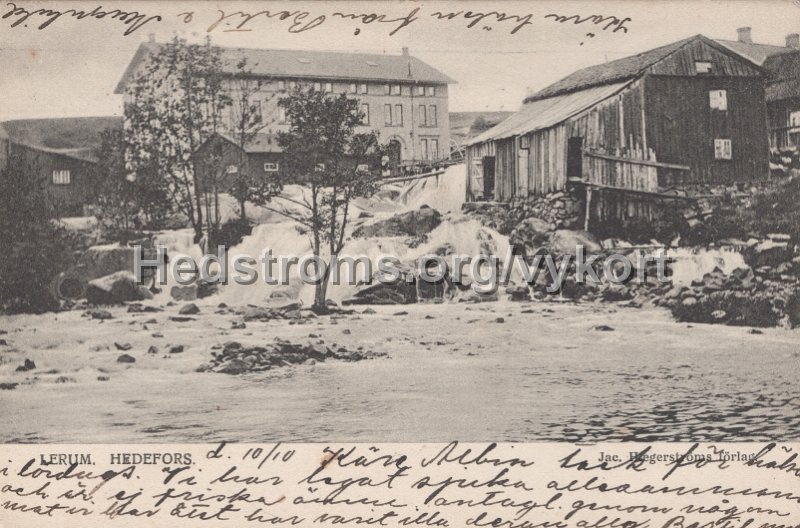 Lerum. Hedefors. Postganget 10 oktober 1912. Jac Hægerstroms forlag.jpg - Lerum. Hedefors.Postgånget 10 oktober 1912.Jac Hægerströms förlag.