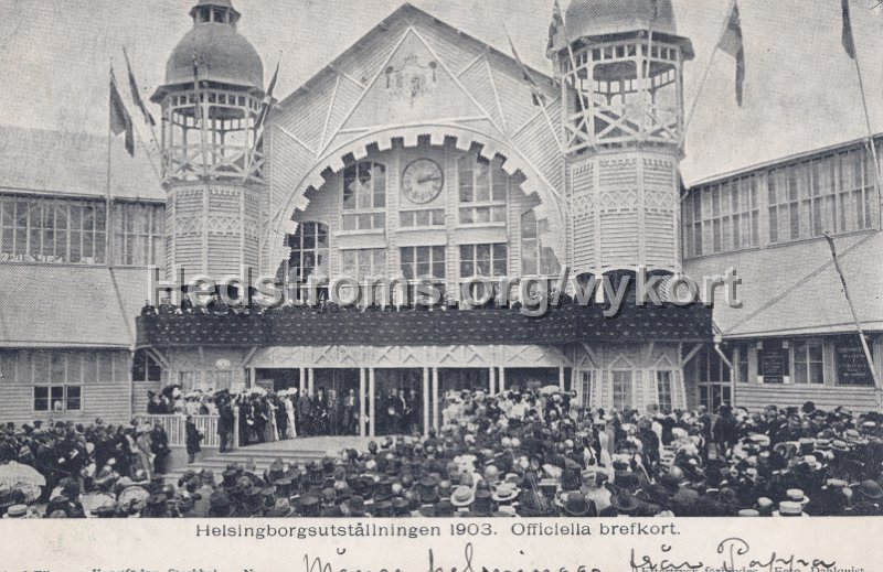 Helsinborgsutstallningen 1903. Officiella brefkort. Postganget 30 juni 1903. Axel Eliassons Konstforlag, Stockholm. No 10..jpg - Helsingborgsutställningen 1903. Officiella brefkort.Postgånget 30 juni 1903.Axel Eliassons Konstförlag, Stockholm. No 10.