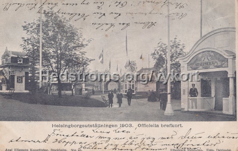Helsingborgsutstallningen 1903.  Postganget 14 juli 1903. Axel Eliassons Konstforlag, Stockholm.. No 29. Foto, Dahlquist.jpg - Helsingborgsutställningen 1903.Postgånget 14 juli 1903.Axel Eliassons Konstförlag, Stockholm. N:o 29.Foto. Dahlquist.