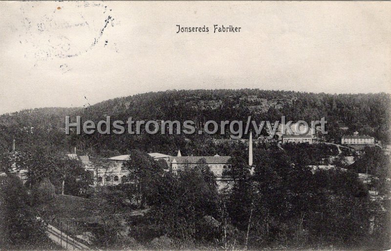 Jonsereds Fabriker. Postganget 11 oktober 1909.jpg - Jonsereds Fabriker.Postgånget 11 oktober 1909.