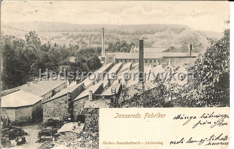 Jonsereds Fabriker. Postganget 17 juni 1903. Orebro Konstindustri - Aktiebolag.jpg - Jonsereds Fabriker.Postgånget 17 juni 1903.Örebro Konstindustri - Aktiebolag.