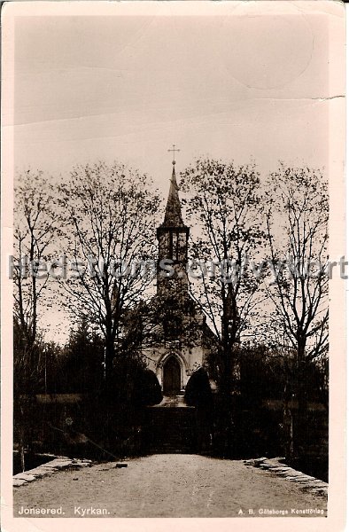 Jonsered. Kyrkan. Postganget. Import Jonsereds Handelsbod. A. B. Goteborgs Konstforlag.jpg - Jonsered. Kyrkan.Postgånget.Import: Jonsereds Handelsbod.A. B. Göteborgs Konstförlag.