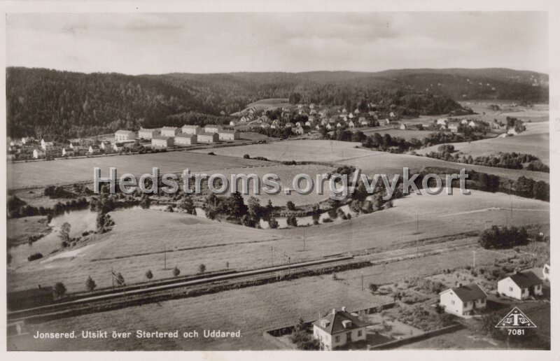 Jonsered. Utsikt over Stertered och Uddared. Postganget 20 juni 1955. Traff 7081.jpg - Jonsered. Utsikt över Stertered och Uddared.Postgånget 20 juni 1955.Träff 7081.