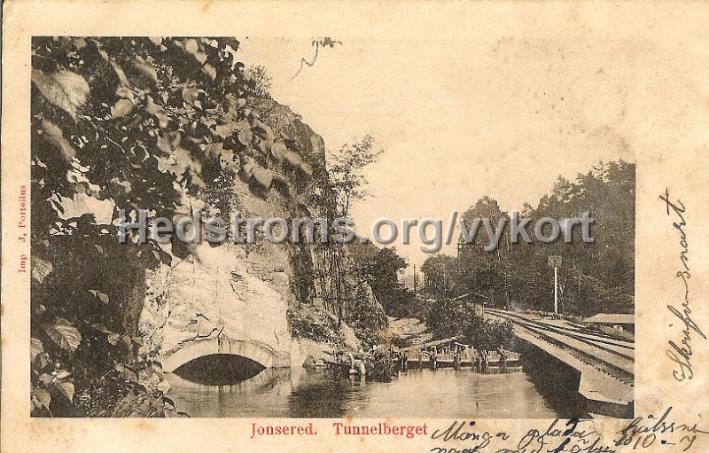 Jonsered. Tunnelberget. Postganget 18 okt. Imp. J. Portelius.jpeg - Jonsered. Tunnelberget.Postgånget 18 okt.Imp. J. Portelius.