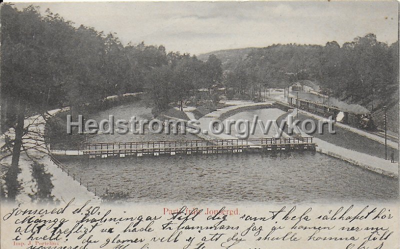 Parti fran Jonsered. Postganget 31 augusti 1904. Imp. J. Portelius.jpeg - Parti från Jonsered.Postgånget 31 augusti 1904.Imp. J. Portelius.