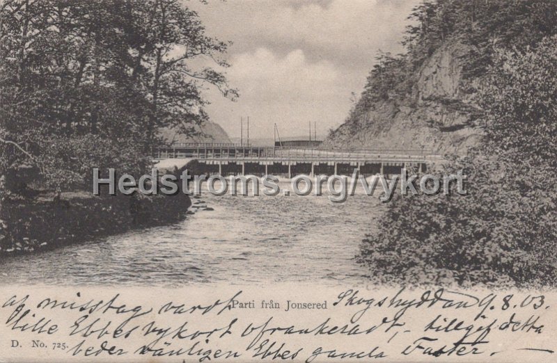 Parti fran Jonsered. Postganget 9 augusti 1903.jpg - Parti från Jonsered.Postgånget 9 augusti 1903.