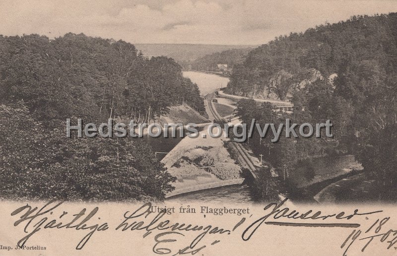 Utsikt fran Flaggberget . Postganget 18 januari 1902- Imp. J. Portelius.jpg - Utsikt från Flaggberget.Postgånget 18 januari 1902.Imp. J. Portelius.