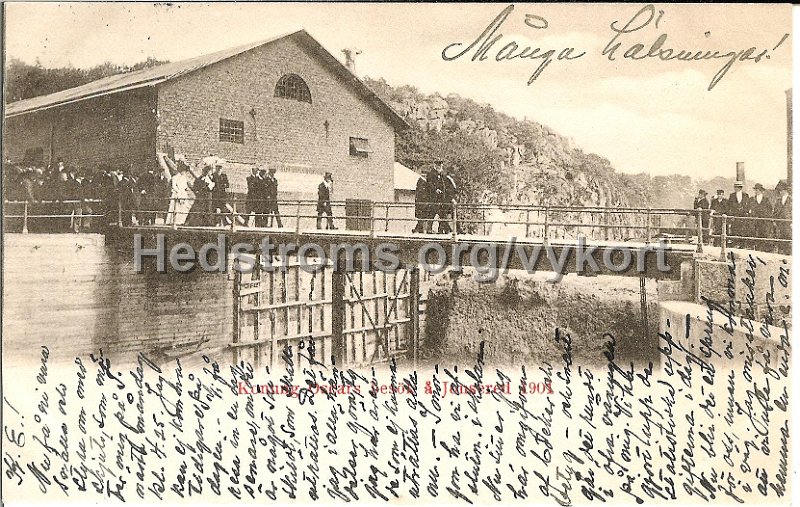 Konung Oscars besok a Jonsered 1901. Postganget 27 november 1902.jpg - Konung Oscars besök å Jonsered 1901.Postgånget 27 november 1902.