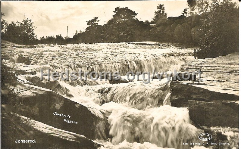 Jonsered. Jonsereds Niagara. Odaterat. Jonsereds Handelsbod. Foto  Forlag C.A. Traff, Goteborg.jpg - Jonsered. Jonsereds Niagara.Odaterat.Jonsereds Handelsbod.Foto & Förlag: C.A. Träff, Göteborg.