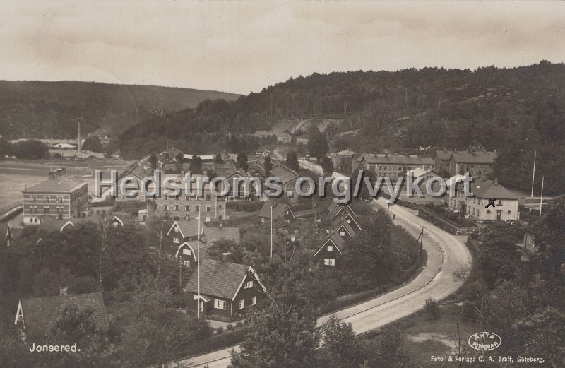 Jonsered. Postganget 7 september 1936. Jonsereds Handelsbod.jpg - Jonsered.Postgånget 7 september 1936.Jonsereds Handelsbod.Fot t& Förlag: C.A. Träff, Göteborg.