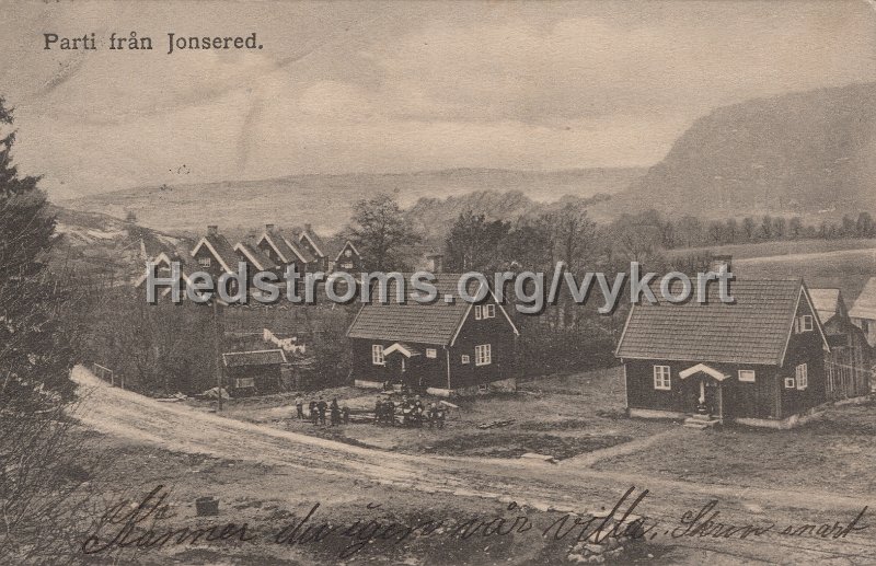 Parti fran Jonsered. Postganget 2 januari 1913. Forlag Jonsereds Handelsbod.jpg - Parti från Jonsered.Postgånget 2 januari 1913.Förlag: Jonsereds Handelsbod.