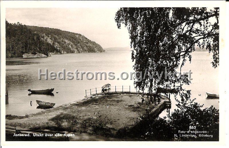 Jonsered. Utsikt over sjon Aspen. Postganget 15 mars 1962. Foto ensamratt H. Lindenhags, Goteborg. 865.jpg - Jonsered. Utsikt över sjön Aspen.Postgånget 15 mars 1962.Foto & ensamrätt: H. Lindenhags, Göteborg. 865.
