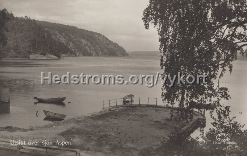 Utsikt over sjon Aspen. Odaterat. Einar Erikson, Alingsas.jpg - Utsikt över sjön Aspen.Odaterat.Einar Erikson, Alingsås.