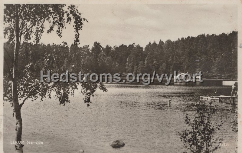 Lerum Stamsjon. Postganget 21 augusti 1946. Pressbyran 19199.jpg - Lerum Stamsjön.Postgånget 21 augusti 1946.Pressbyrån 19199.