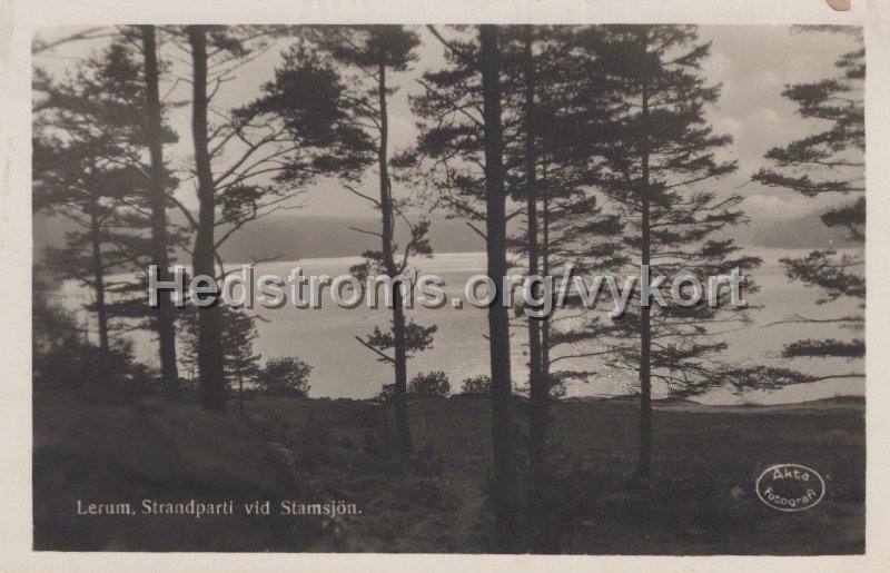 Lerum. Strandparti vid Stamsjon.jpg - Lerum. Strandparti vid Stamsjön.