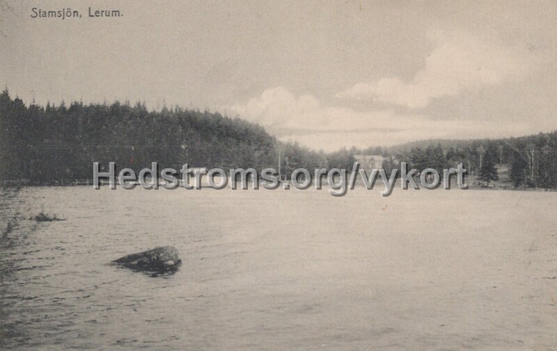 Stamsjon, Lerum. Postganget 13 mars 1909.jpg - Stamsjön, Lerum.Postgånget 13 mars 1909.