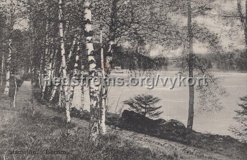 Stamsjon. Lerum. Postganget 11 juli 1910. Forlag Jac. Hægerstrom, Lerum.jpg - Stamsjön. Lerum.Postgånget 11 juli 1910.Förlag: Jac. Hægerström, Lerum.