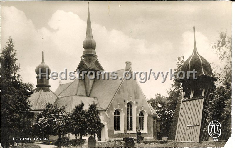 Lerums kyrka. Vykortsbestallning till Fa Ernst Carlsson. Forlag Alrik Hedlund, Goteborg. 1802.jpg - Lerums kyrka.Vykortsbeställning till Fa Ernst Carlsson.Förlag: Alrik Hedlund, Göteborg. 1802.
