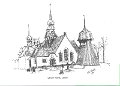 Lerums kyrka, Lerum. Lions Jultia 1994. Tecknat av Vivi Nordh. Lions Club Floda-Grabo
