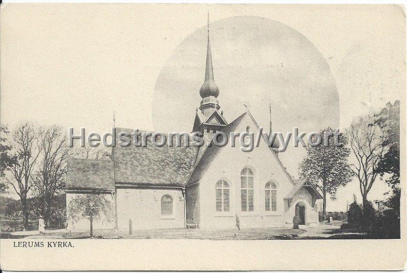 Lerums kyrka. Odaterat. Carl Nilssons Ljustrycksantalt, Stockholm.jpeg - Lerums kyrka.Odaterat.Carl Nilssons Ljustrycksantalt, Stockholm.
