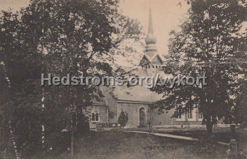 Lerums kyrka. Postganget 11 augusti 1920. Forlag Arvid Nilsson.jpg - Lerums kyrka.Postgånget 11 augusti 1920.Förlag: Arvid Nilsson.