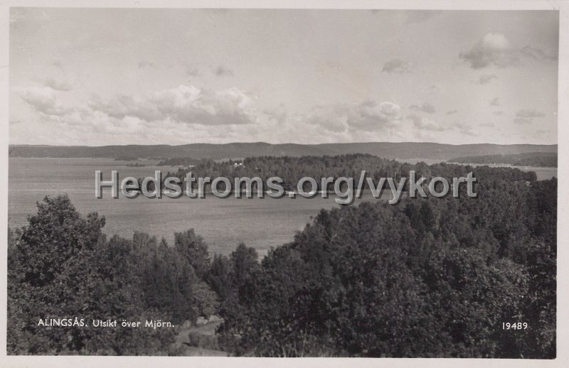 Alingsas. Utsikt over Mjorn. Postganget. Svenska Pressbyran 19489.jpg - Alingsås. Utsikt över Mjörn.Postgånget.Svenska Pressbyrån 19489.