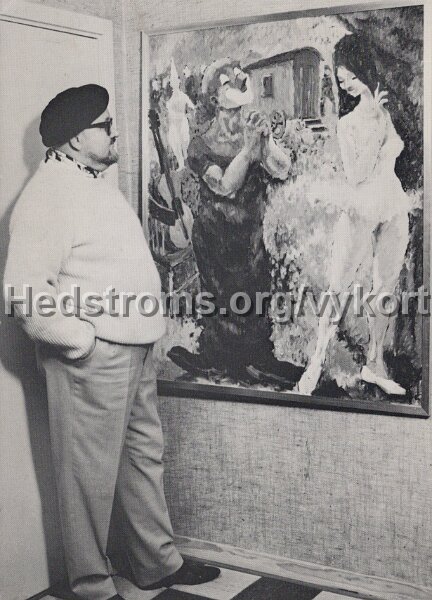 Konstnar Ebbe Hoglund, Lerum. Charlie Rivels och Paulina. Postganget 3 december 1972.jpg - Konstnär Ebbe Höglund, Lerum."Charlie Rivels och Paulina".Postgånget 3 december 1972.