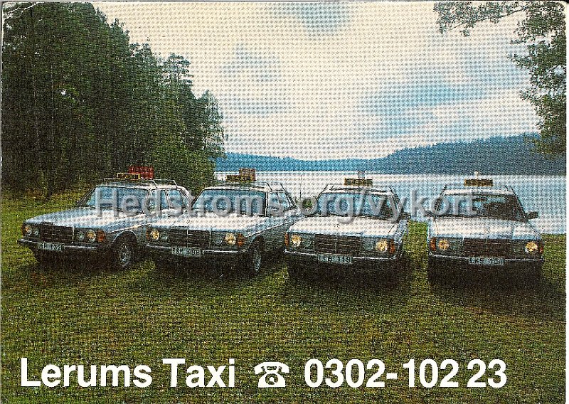 Reklamvykort fran Lerums Taxi.jpg - Reklamvykort från Lerums Taxi.