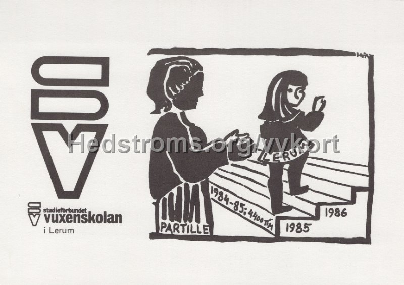Studieforbundet Vuxenskolan i Lerum. Fran Partille till Lerum 1985-1986.jpg - Studieförbundet Vuxenskolan i Lerum.Från Partille till Lerum 1985-1986.