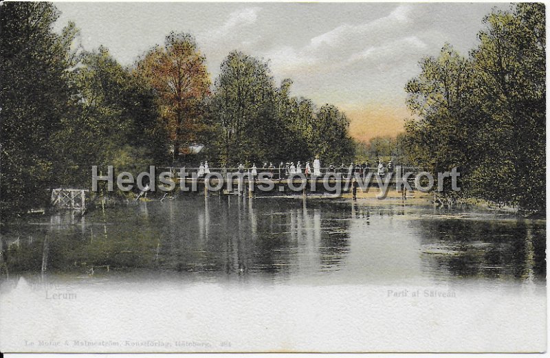 Lerum. Parti af Safvean. Odaterat. Le Moine Malmestrom Konstforlag, Goteborg. 284.jpeg - Lerum. Parti af Säfveån.Odaterat.Le Moine & Malmeström Konstförlag, Göteborg. 284.