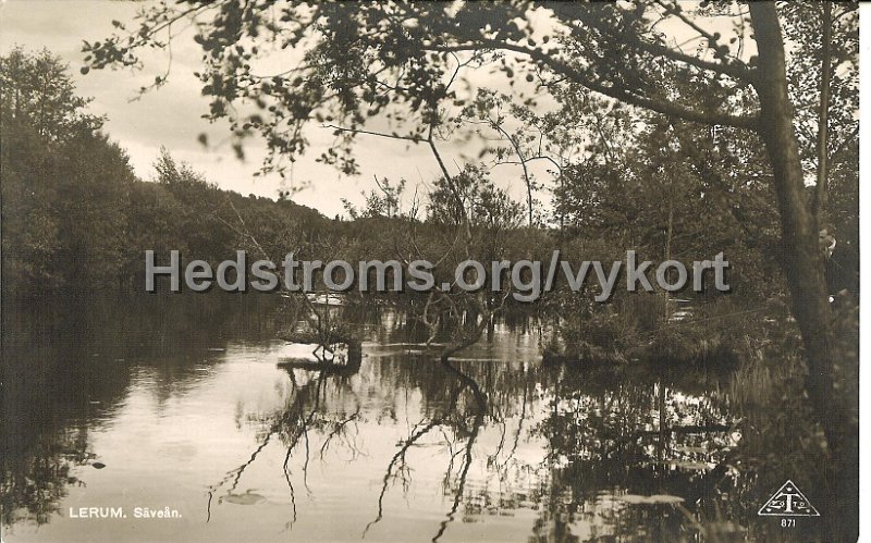 Lerum. Savean. Odaterat. Forlag Alrik Hedlund, Goteborg. Traff 871.jpg - Lerum. Säveån.Odaterat.Förlag: Alrik Hedlund, Göteborg. Träff 871