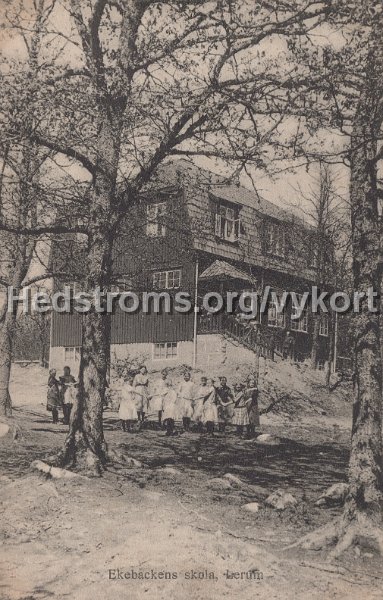 Ekebackens skola, Lerum . Handnoterad datum 28 augusti 1916.  Svenska Litografiska.jpg - Ekebackens skola, Lerum.Handnoterad datum 28 augusti 1916.Svenska Litografiska.