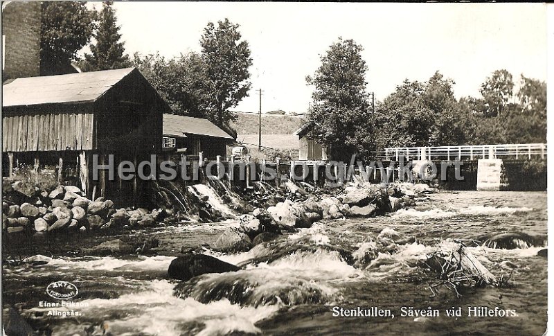 Stenkullen, Savean vid Hillefors. Postganget 17 juli 1940. Einar Erikson, Alingsas.jpg - Stenkullen, Säveån vid Hillefors.Postgånget 17 juli 1940.Einar Erikson, Alingsås.