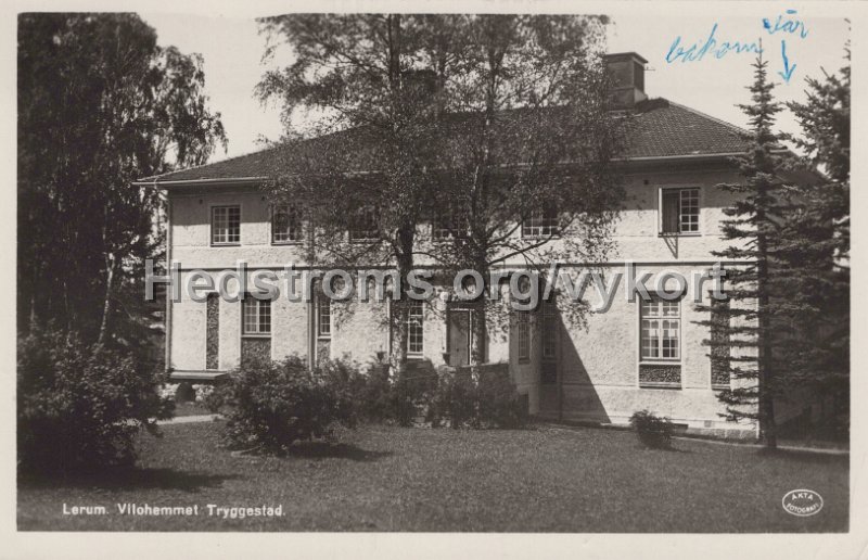 Vilohemmet Tryggestad. Lerum. Postganget 4 september 1956.jpg - Vilohemmet Tryggestad. Lerum.Postgånget 4 september 1956.