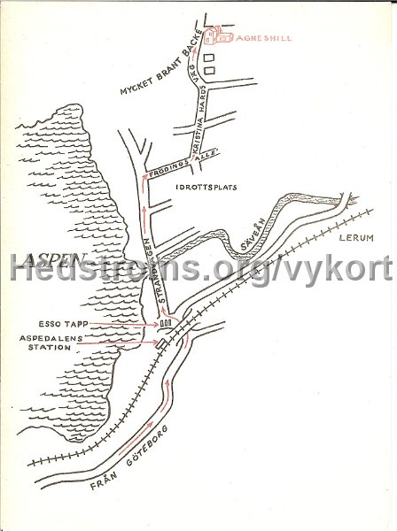 Enkel fardkarta till Agneshill. Fore 1964. Troligen 1954..jpg - Enkel färdkarta till Agneshill.Före 1964.Troligen 1954.