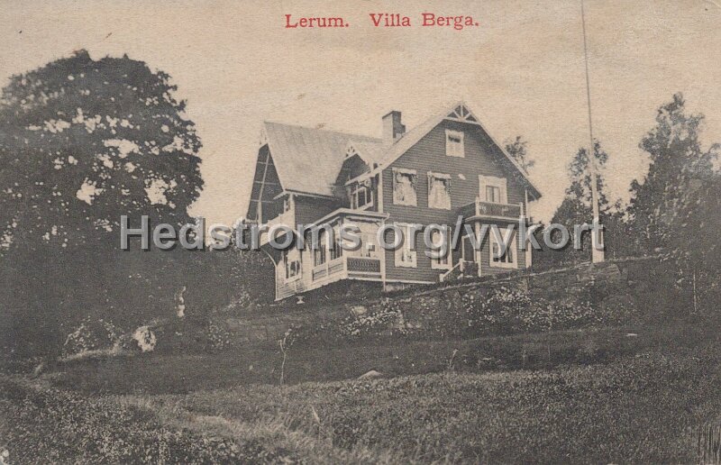 Leum. Villa Berga. Postganget 29 augusti 1915. Forlag Carl Broback.jpg - Leum. Villa Berga.Postgånget 29 augusti 1915.Förlag: Carl Brobäck.